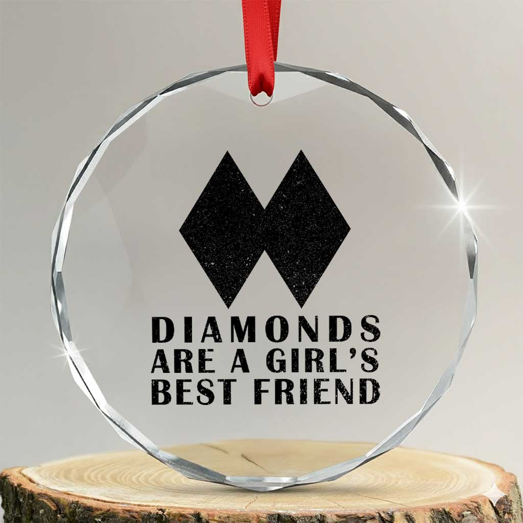 Funny Skiing Snowboarding Crystal Glass Ornament Diamonds Are A Girls Best Friend