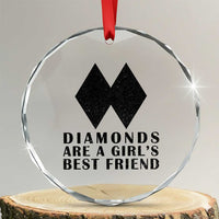 Funny Skiing Snowboarding Crystal Glass Ornament Diamonds Are A Girls Best Friend