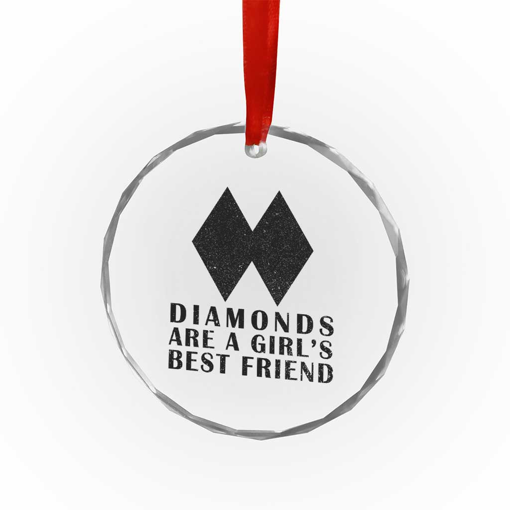 Funny Skiing Snowboarding Crystal Glass Ornament Diamonds Are A Girls Best Friend