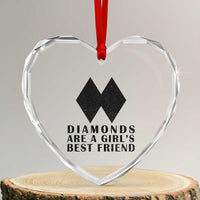 Funny Skiing Snowboarding Heart Crystal Glass Ornament Diamonds Are A Girls Best Friend