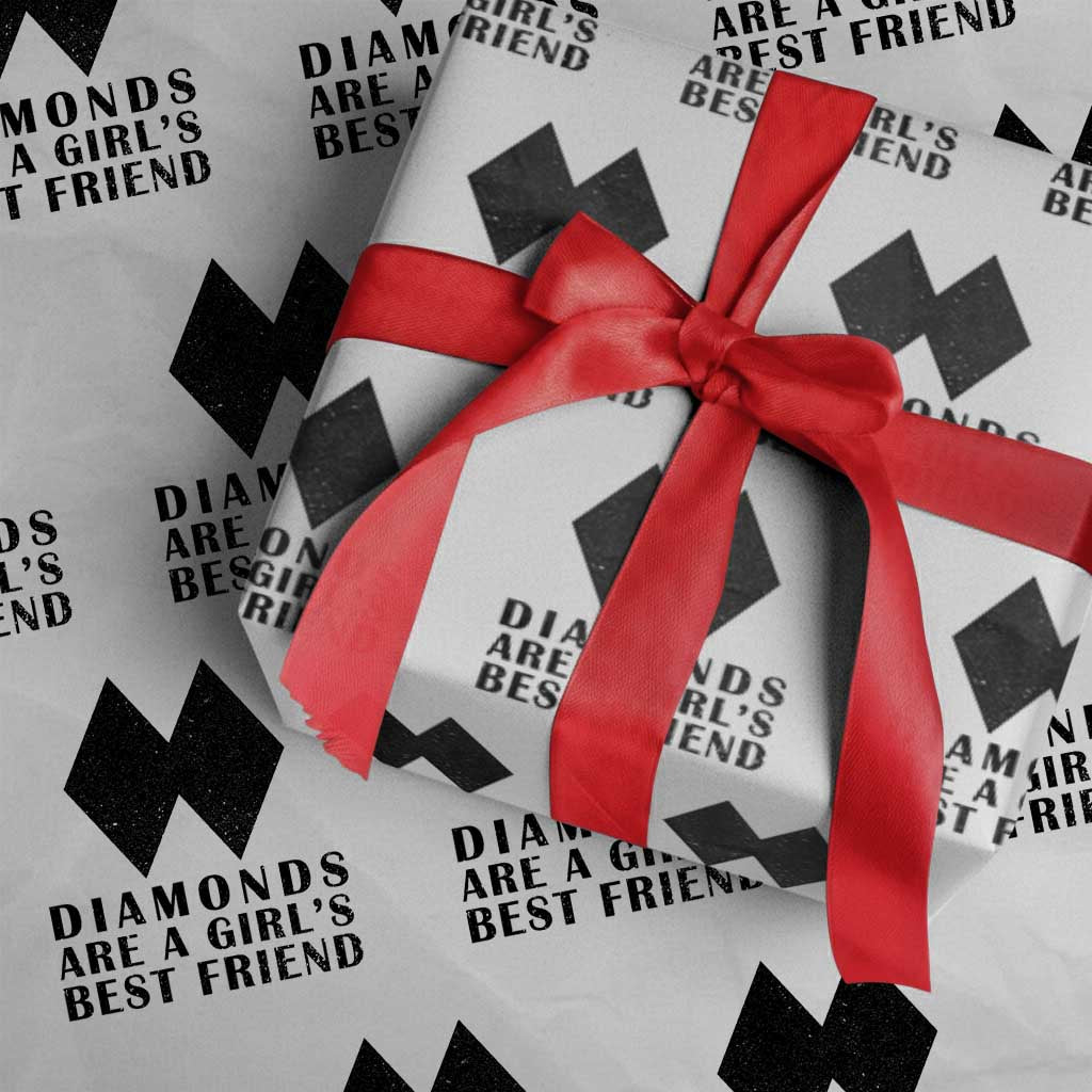 Funny Skiing Snowboarding Wrapping Paper Roll Diamonds Are A Girls Best Friend