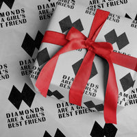 Funny Skiing Snowboarding Wrapping Paper Roll Diamonds Are A Girls Best Friend