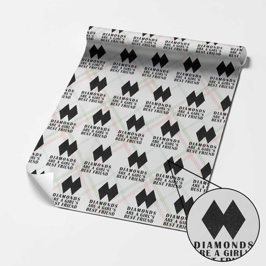 Funny Skiing Snowboarding Wrapping Paper Roll Diamonds Are A Girls Best Friend