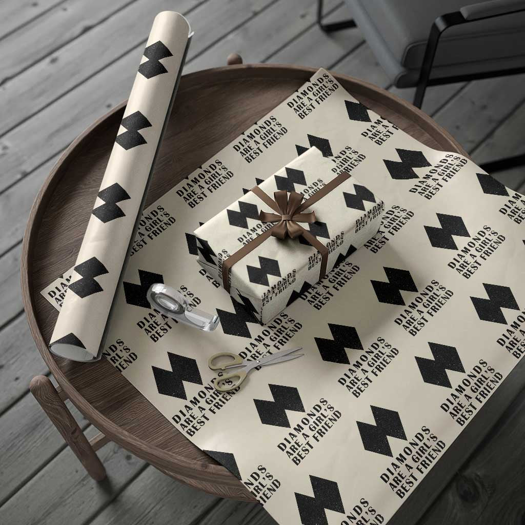 Funny Skiing Snowboarding Wrapping Paper Roll Diamonds Are A Girls Best Friend