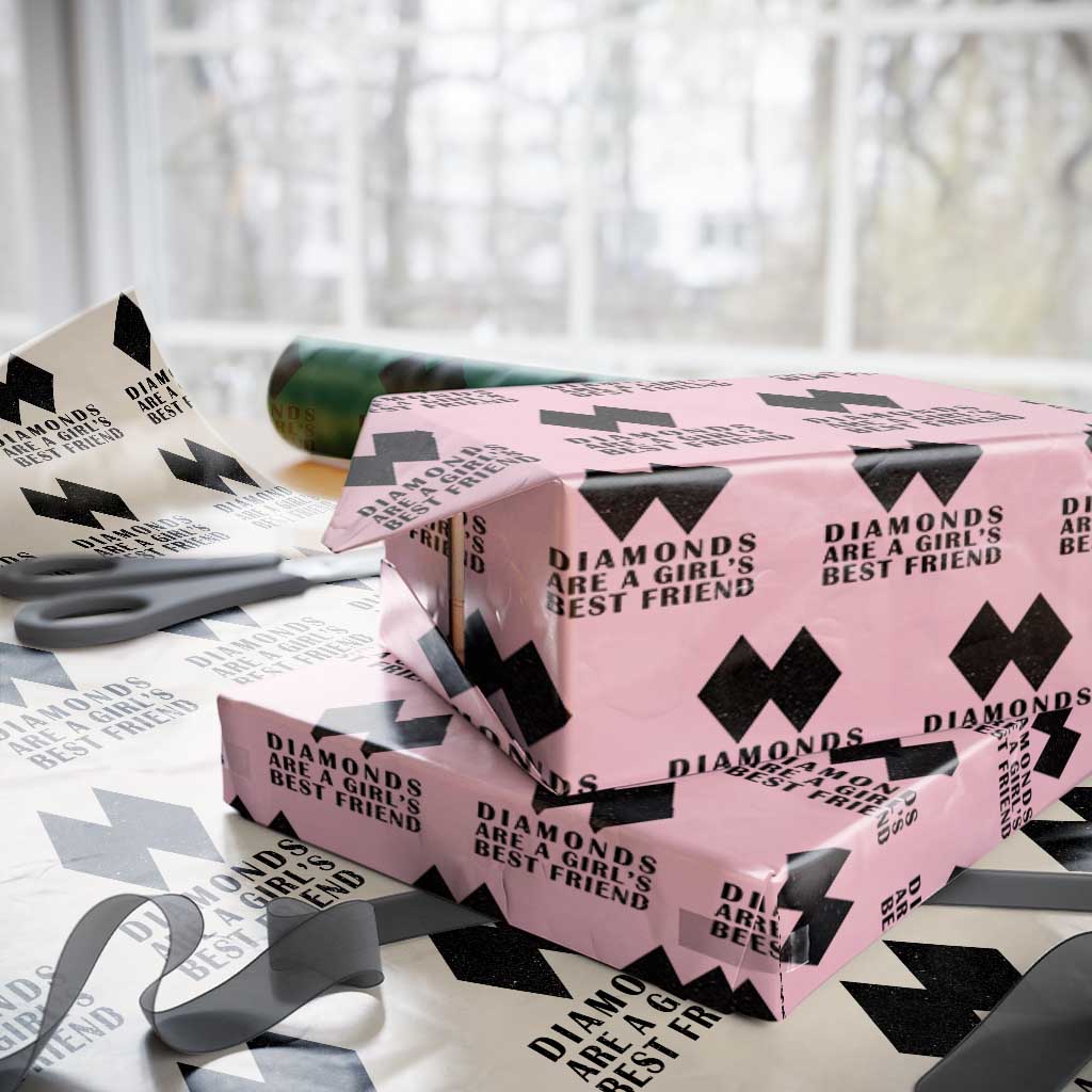 Funny Skiing Snowboarding Wrapping Paper Roll Diamonds Are A Girls Best Friend