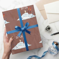 Funny Skiing Snowboarding Wrapping Paper Roll I Am Okay Ski Crash Winter Sport - Wonder Print Shop