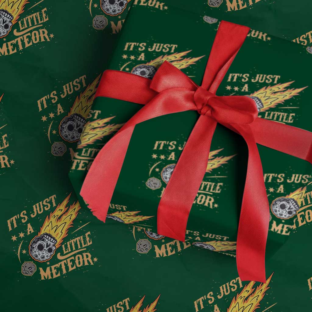 Funny Skull Meteorite Wrapping Paper Roll Just A Little Meteor