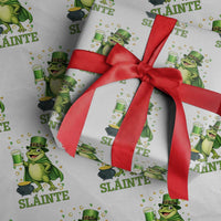Funny Slainte Irish Frog Beer St Patricks Day Wrapping Paper Roll