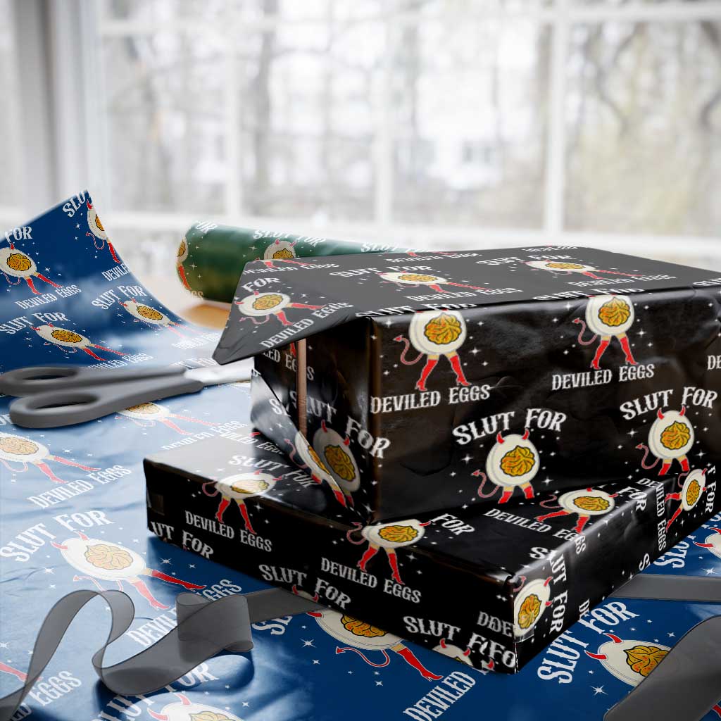Funny Slut for Deviled Eggs Wrapping Paper Roll Funny Naughty Thanksgiving Potluck - Wonder Print Shop