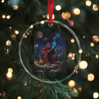 Funny Smoking Bigfoot Crystal Glass Ornament Vintage Cigarette Sasquatch UFO Cryptid Meme - Wonder Print Shop