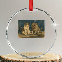 Funny Smoking Cat Crystal Glass Ornament Meme Cool Kitten With Cigarette