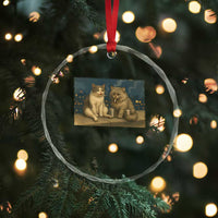 Funny Smoking Cat Crystal Glass Ornament Meme Cool Kitten With Cigarette