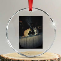 Funny Smoking Cat Crystal Glass Ornament Retro 90s Grunge Kitty Streetwear Meme TS10