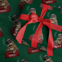 Funny Smoking Cat Meme Wrapping Paper Roll Vintage Graphic Cigarette Kitty Beer Cat Lover