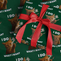 Funny Smoking Cat Wrapping Paper Roll I Do What I Want Sarcastic Cats Meme - Wonder Print Shop