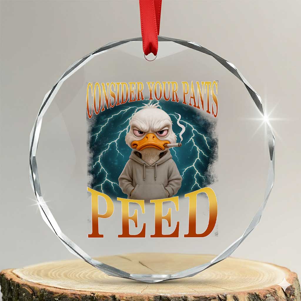 Funny Smoking Goose Meme Crystal Glass Ornament Consider Your Pants Peed - Wonder Print Shop