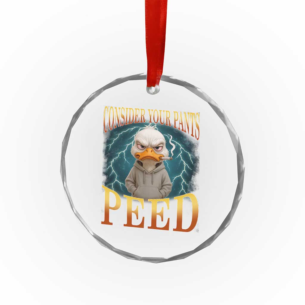 Funny Smoking Goose Meme Crystal Glass Ornament Consider Your Pants Peed - Wonder Print Shop