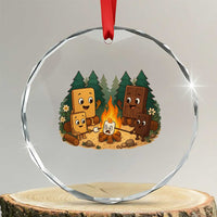 Funny Smores Camping Crystal Glass Ornament Marshmallow Chocolate Fire - Wonder Print Shop