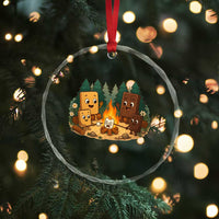 Funny Smores Camping Crystal Glass Ornament Marshmallow Chocolate Fire - Wonder Print Shop