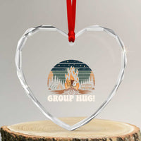 Funny Smores Camping Heart Crystal Glass Ornament Group Hug - Wonder Print Shop