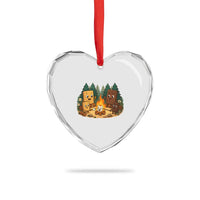 Funny Smores Camping Heart Crystal Glass Ornament Marshmallow Chocolate Fire - Wonder Print Shop