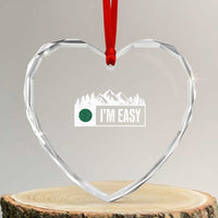 Funny Snowboard Ski Heart Crystal Glass Ornament I'm Easy Mountain Sign Retro Vintage - Wonder Print Shop