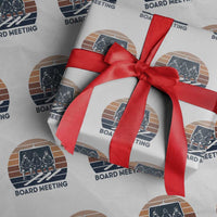 Funny Snowboarding Board Meeting Wrapping Paper Roll Retro Chairlift Snowboarders Powder Junkies - Wonder Print Shop