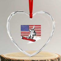 Funny Snowboarding Lover American Flag Winter Sport Heart Crystal Glass Ornament - Wonder Print Shop