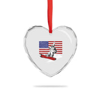 Funny Snowboarding Lover American Flag Winter Sport Heart Crystal Glass Ornament - Wonder Print Shop
