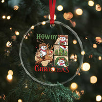 Funny Snowman Cowboy Howdy Christmas Crystal Glass Ornament Western Holiday Gift - Wonder Print Shop