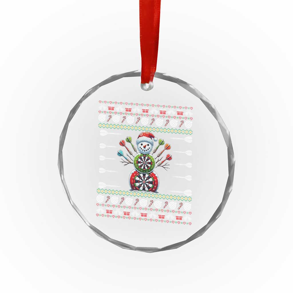 Funny Snowman Dartboard Crystal Glass Ornament Dartist Ugly Christmas Gift - Wonder Print Shop