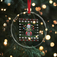 Funny Snowman Dartboard Crystal Glass Ornament Dartist Ugly Christmas Gift - Wonder Print Shop