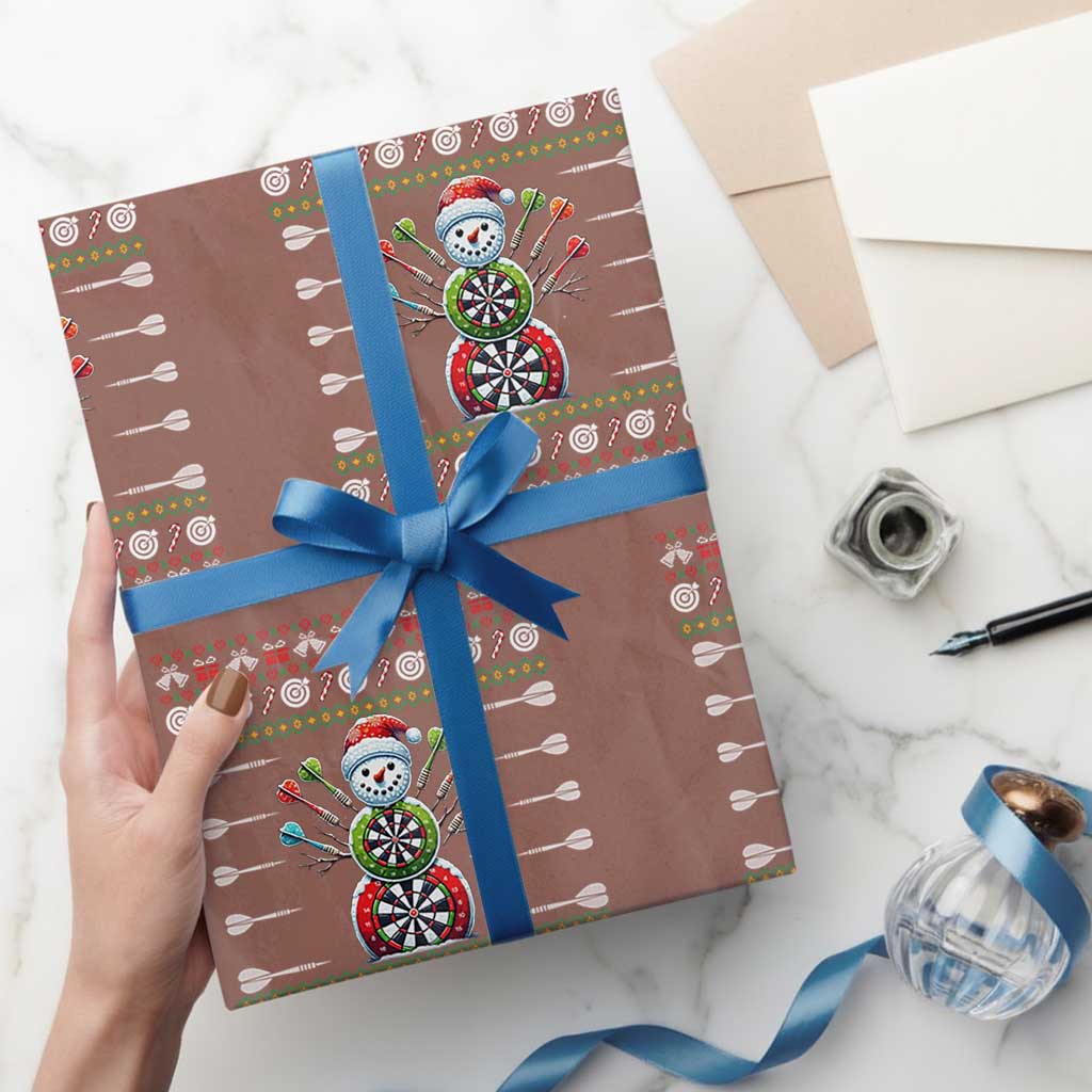 Funny Snowman Dartboard Wrapping Paper Roll Dartist Ugly Christmas Gift - Wonder Print Shop