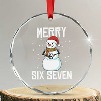 Funny Snowman Merry Six Seven Meme Crystal Glass Ornament Christmas Trending 67 Gift - Wonder Print Shop