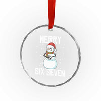 Funny Snowman Merry Six Seven Meme Crystal Glass Ornament Christmas Trending 67 Gift - Wonder Print Shop