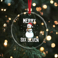 Funny Snowman Merry Six Seven Meme Crystal Glass Ornament Christmas Trending 67 Gift - Wonder Print Shop