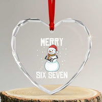 Funny Snowman Merry Six Seven Meme Heart Crystal Glass Ornament Christmas Trending 67 Gift - Wonder Print Shop