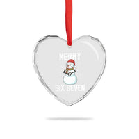 Funny Snowman Merry Six Seven Meme Heart Crystal Glass Ornament Christmas Trending 67 Gift - Wonder Print Shop