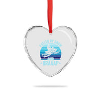 Funny Snowmobile Heart Crystal Glass Ornament Fueled By Snow And Braaap Winter Sports - Wonder Print Shop