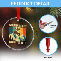 Funny Snowmobile Sled When In Doubt Throttle Out Crystal Glass Ornament Winter Sports - Wonder Print Shop