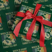 Funny Snowmobile Sled When In Doubt Throttle Out Wrapping Paper Roll Winter Sports - Wonder Print Shop