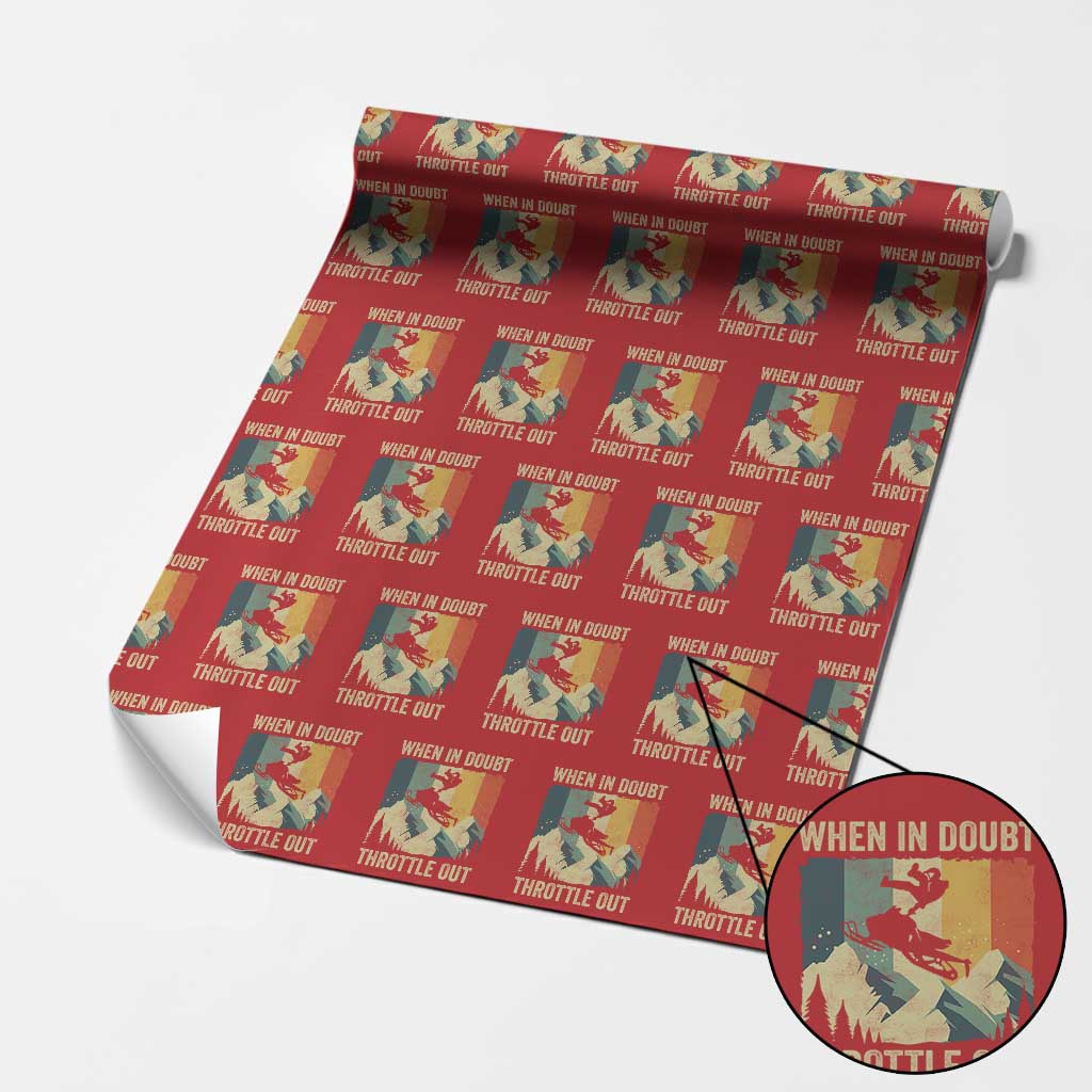 Funny Snowmobile Sled When In Doubt Throttle Out Wrapping Paper Roll Winter Sports - Wonder Print Shop