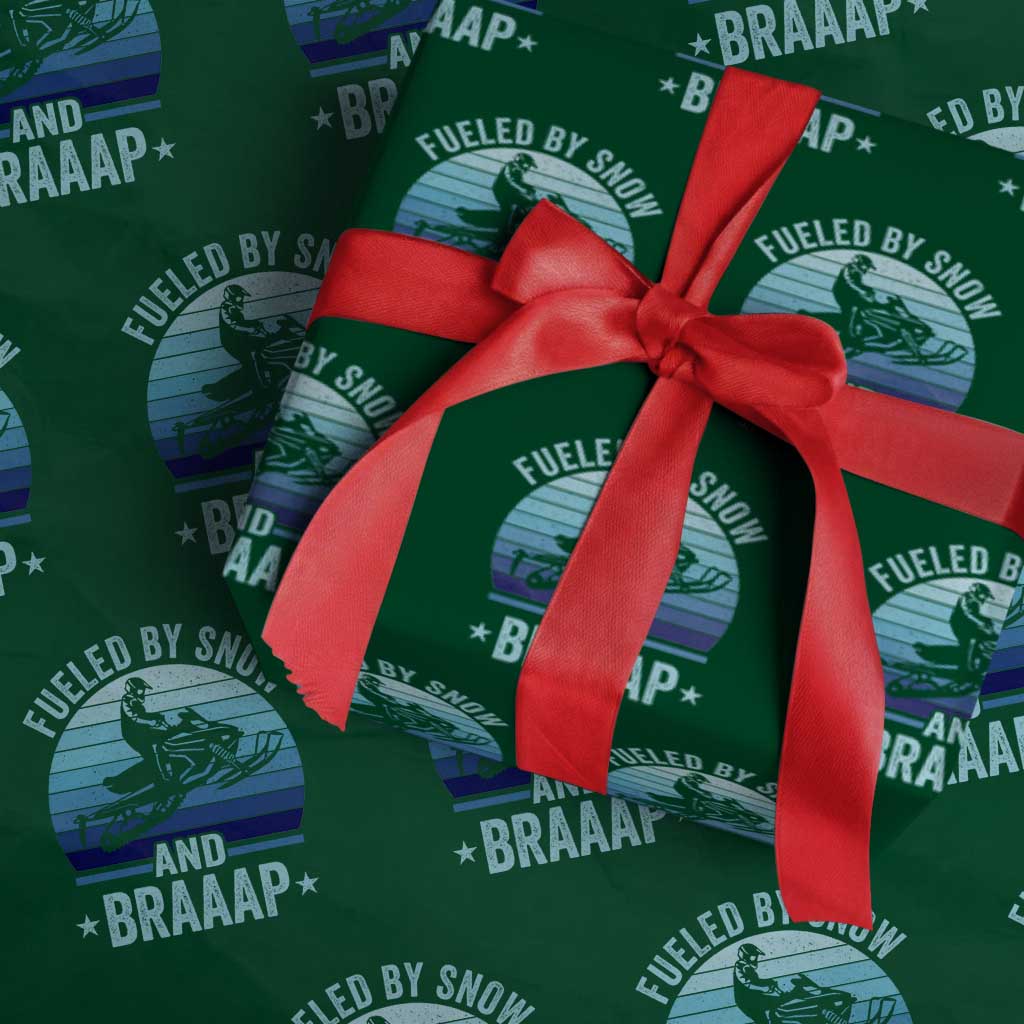 Funny Snowmobile Wrapping Paper Roll Fueled By Snow And Braaap Winter Sports - Wonder Print Shop