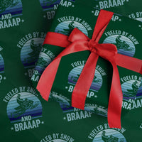 Funny Snowmobile Wrapping Paper Roll Fueled By Snow And Braaap Winter Sports - Wonder Print Shop