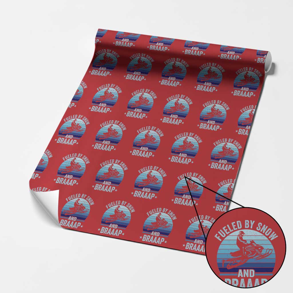 Funny Snowmobile Wrapping Paper Roll Fueled By Snow And Braaap Winter Sports - Wonder Print Shop