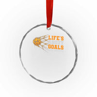 Funny Soccer Crystal Glass Ornament Life Is About Goals And Assists Youth Soccer - Wonder Print Shop