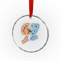 Funny Soccer Lover Crystal Glass Ornament Six Seven Meme Trending Gift