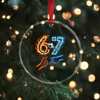 Funny Soccer Lover Crystal Glass Ornament Six Seven Meme Trending Gift