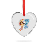 Funny Soccer Lover Heart Crystal Glass Ornament Six Seven Meme Trending Gift