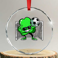 Funny Soccer Shamrock Crystal Glass Ornament Dabbing Player St. Patrick's Day - Wonder Print Shop